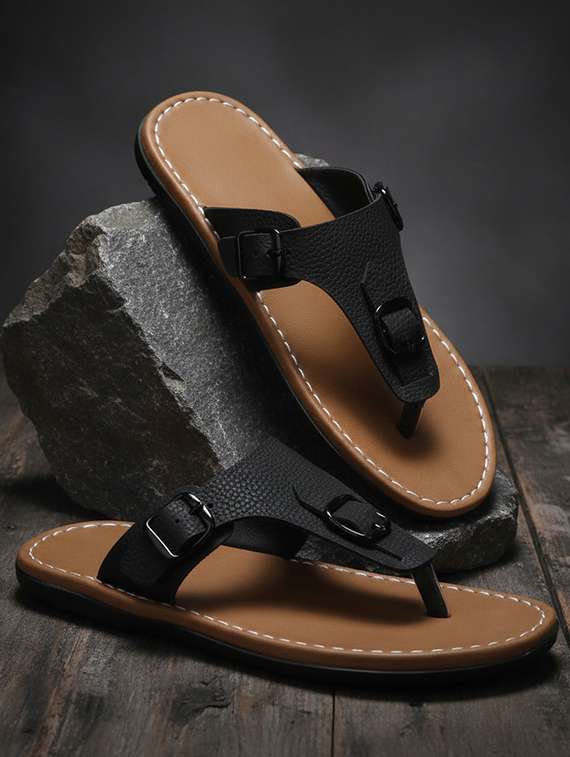 men black toe seperator sandal