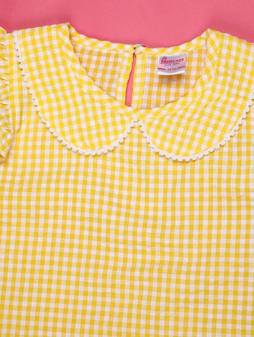 Girls Checkered Peter Pan Collar Top & Shorts Set - 22449254 -  Standard Image - 5