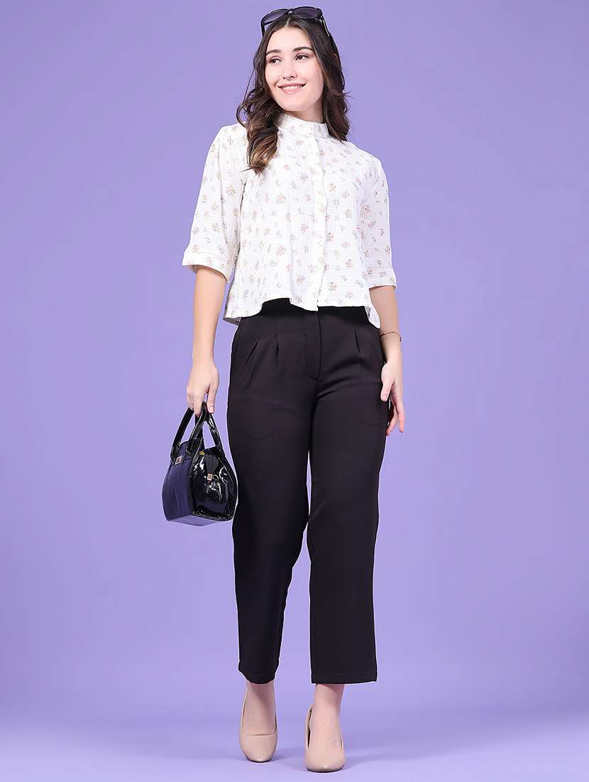 Women Printed Three Quarter Sleeves Shirt Style Top - 22449275 -  Standard Image - 5