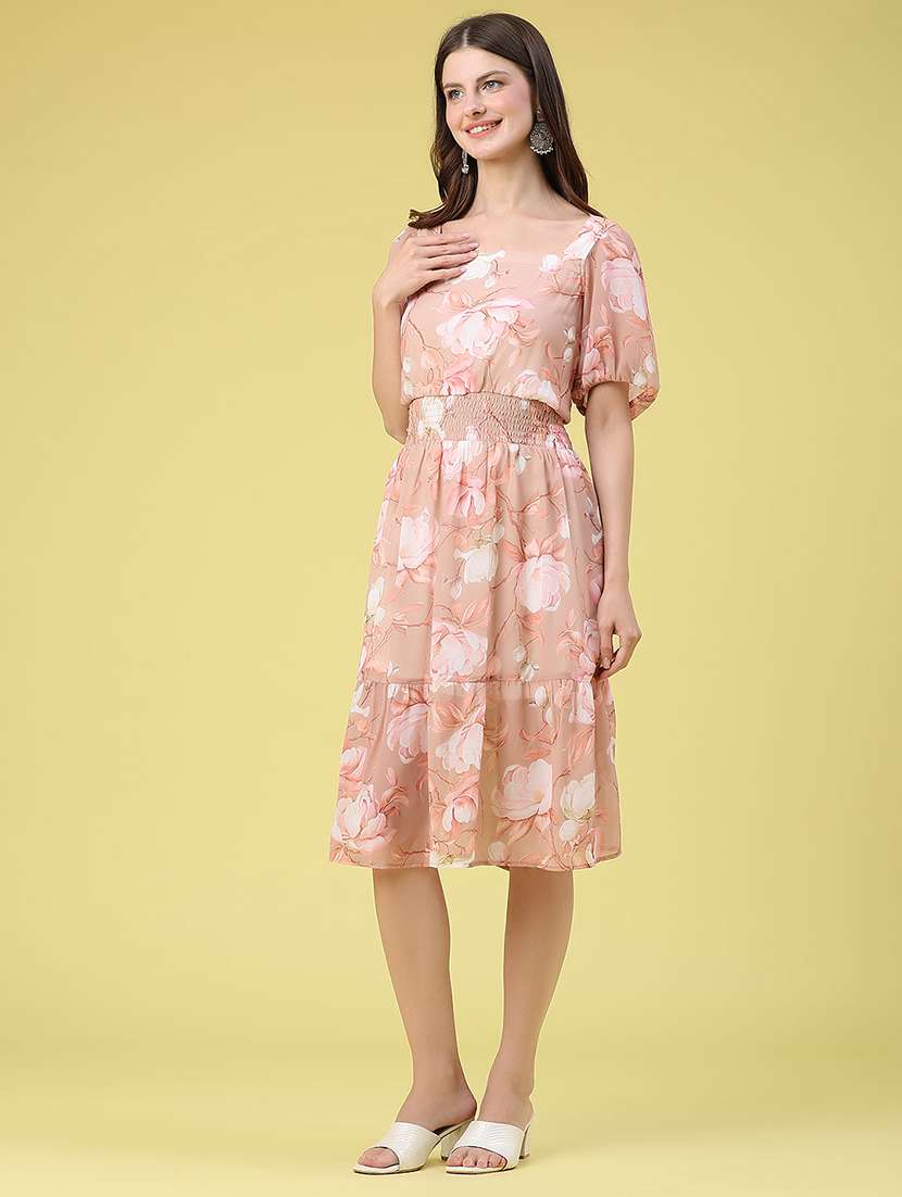 Women Printed Puff Sleeves Tiered Dress - 22449384 -  Standard Image - 3