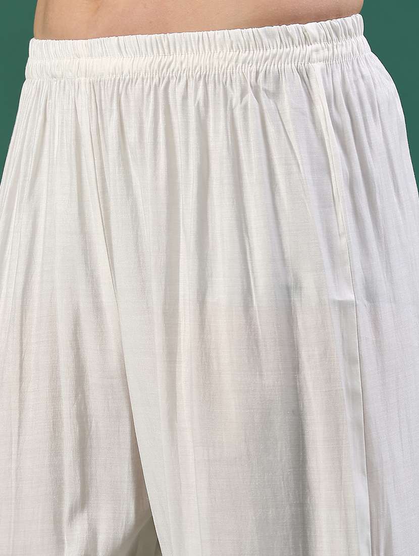 white cotton kurta pant  set - 22449454 -  Standard Image - 5