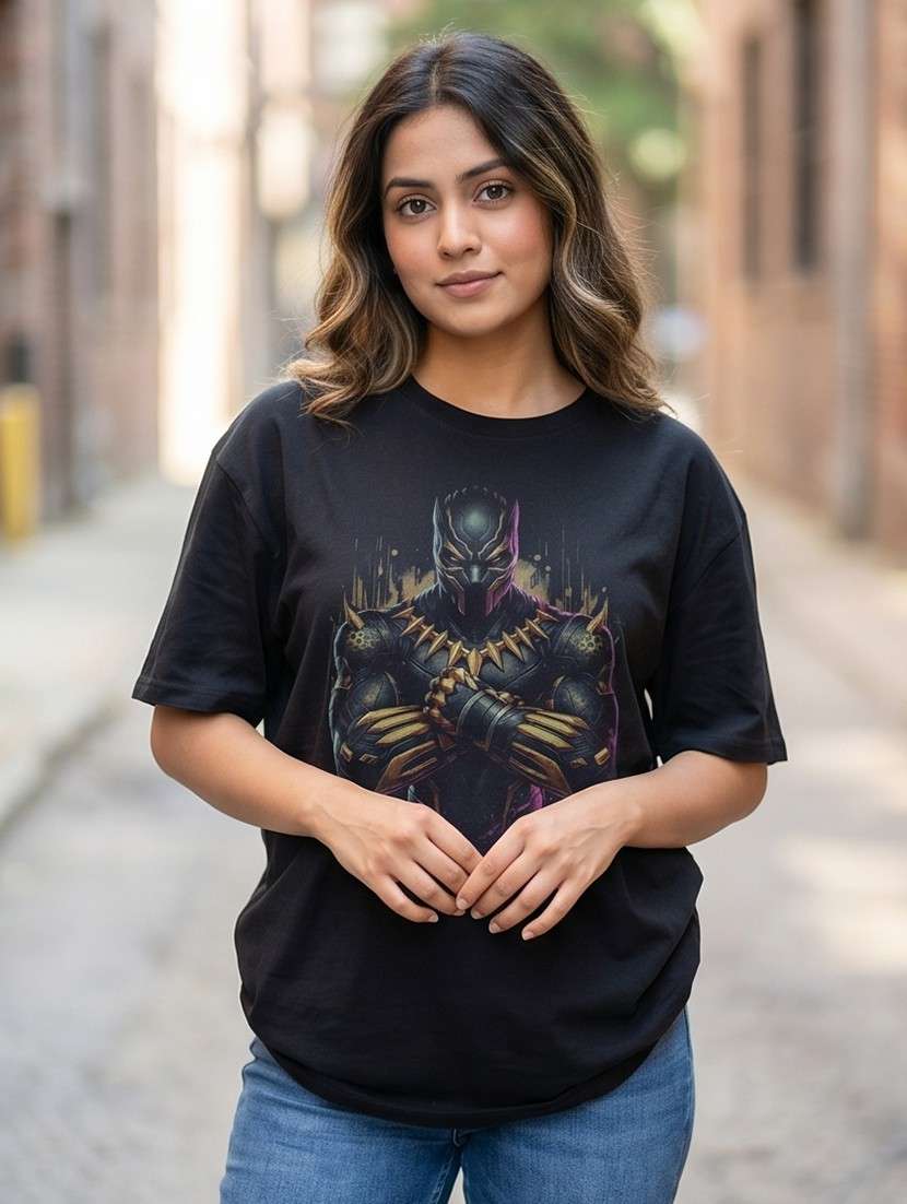 women graphic drop sleeve oversized t-shirt