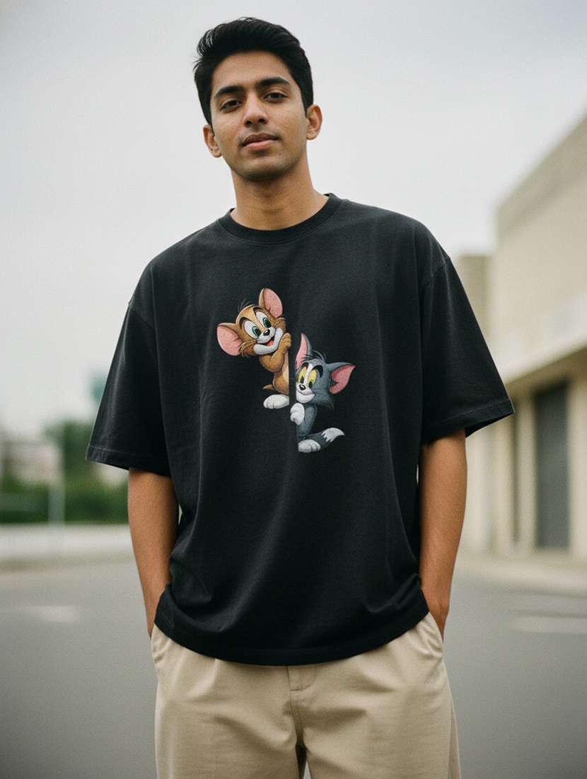men graphic short sleeve oversized t-shirt