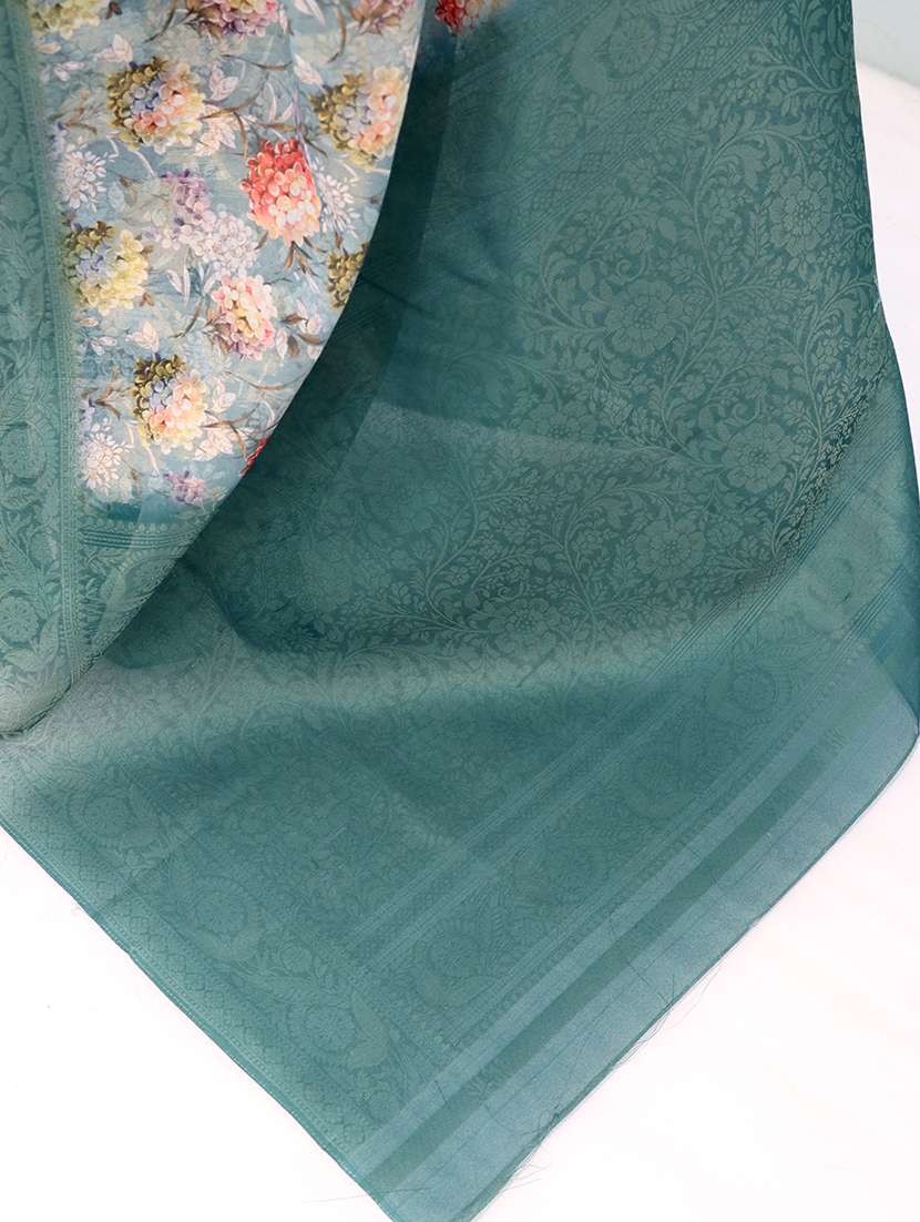 women floral printed bordered saree with blouse - 22449848 -  Standard Image - 3