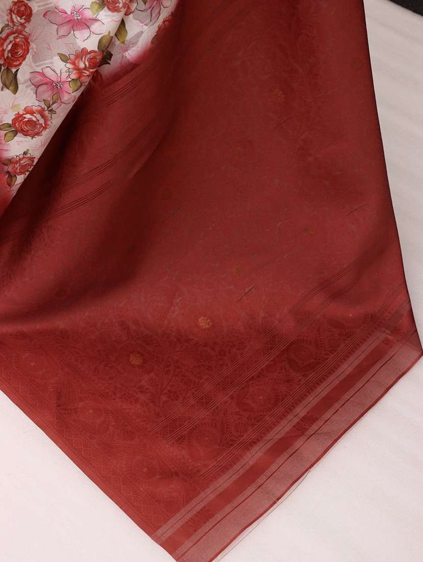 women printed bordered saree with blouse - 22449856 -  Standard Image - 3