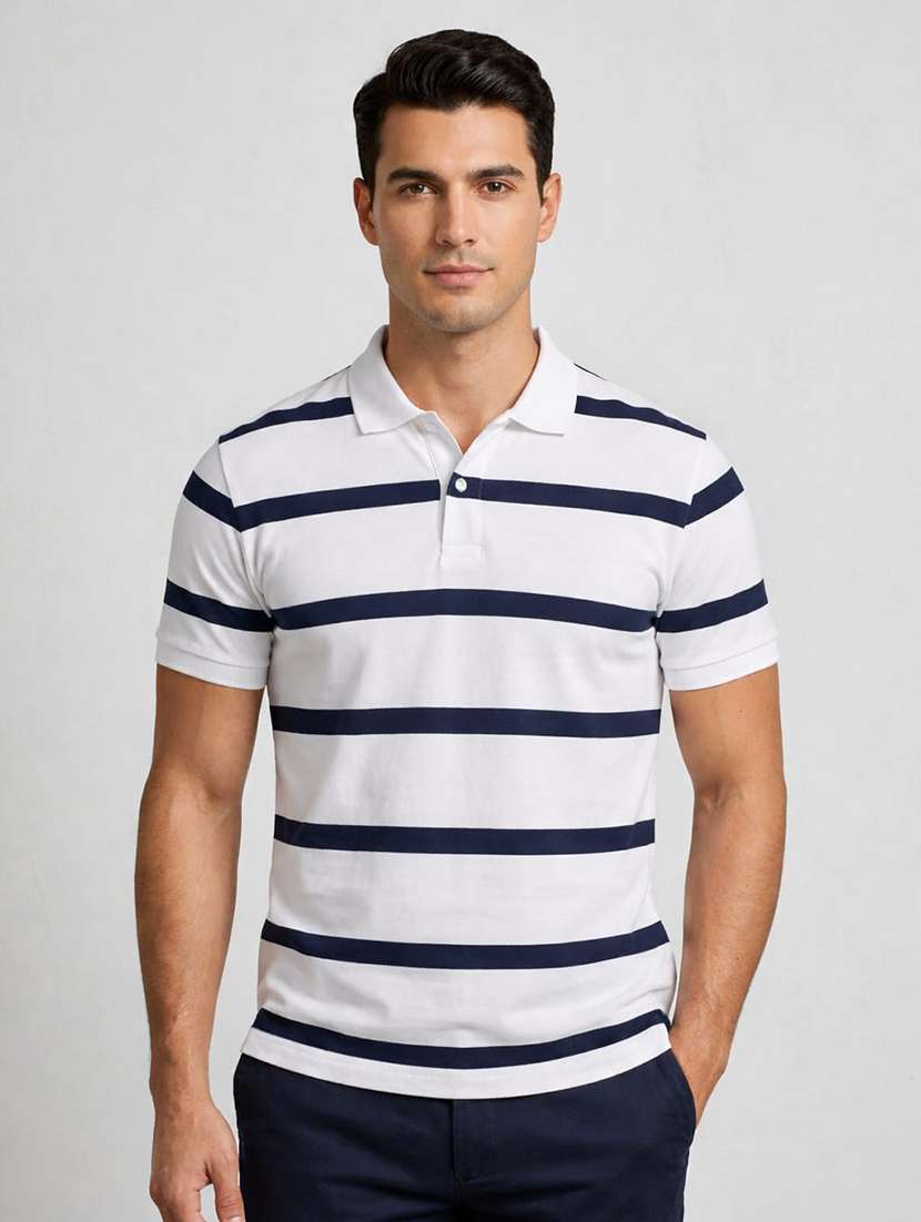 men striped polo t-shirt