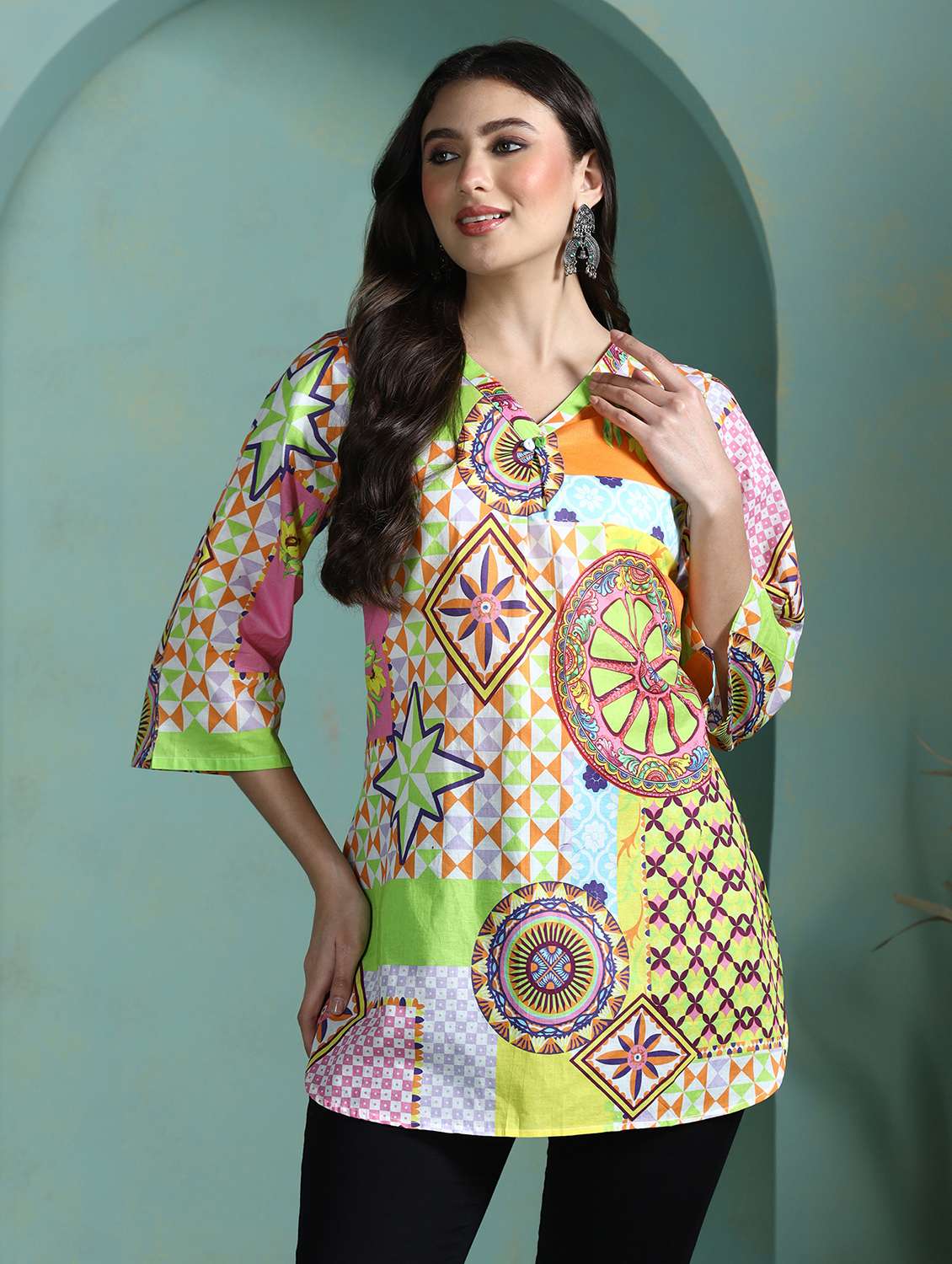 women black cotton regular tunic