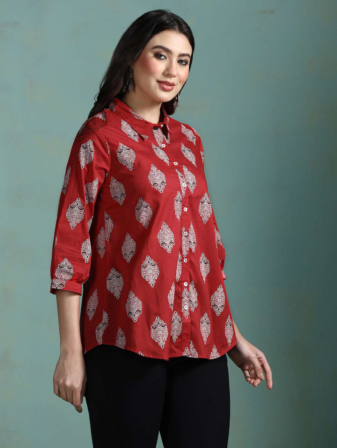 women fuchsia cotton a-line tunic - 22449898 -  Standard Image - 3