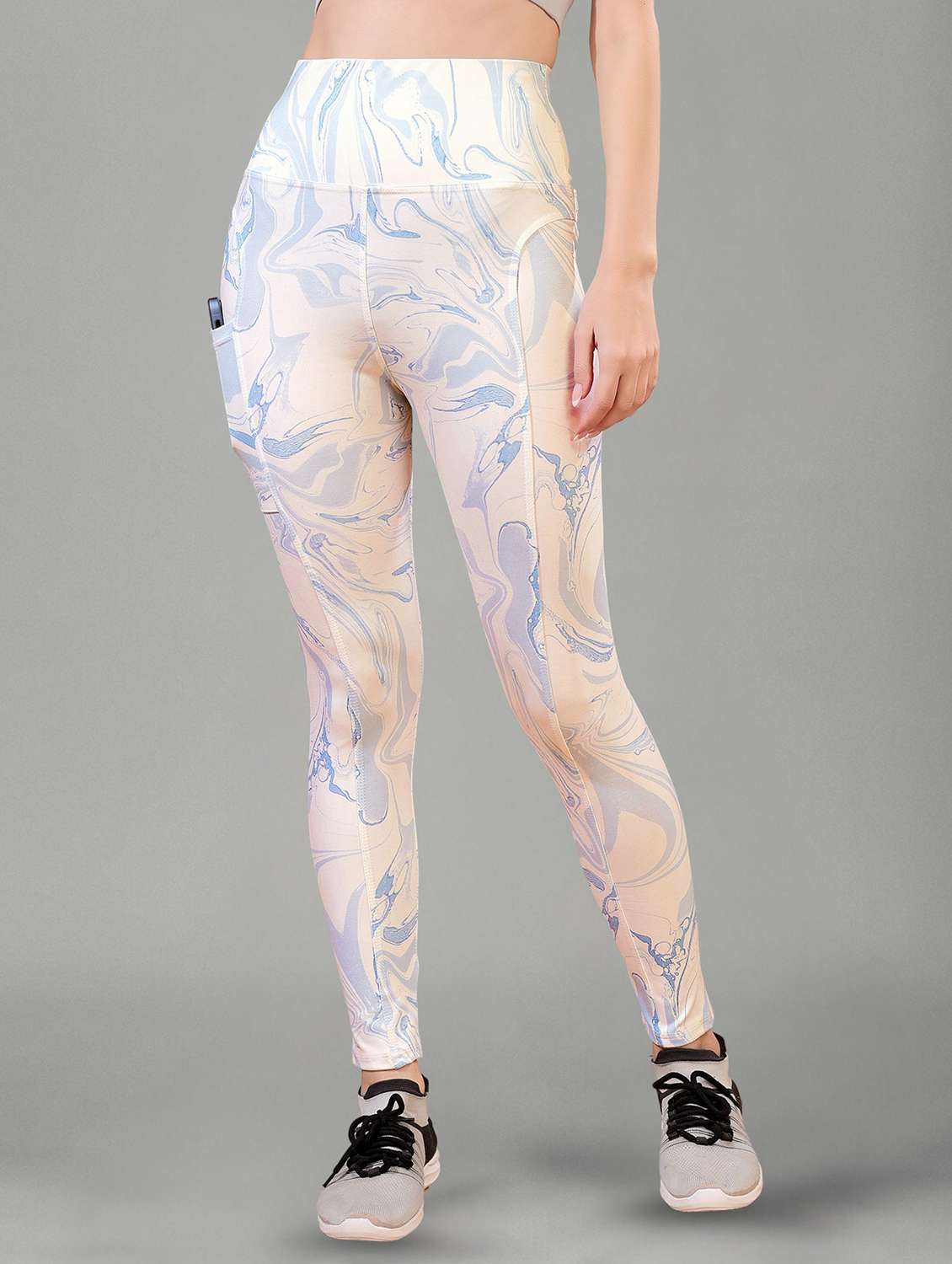 women printed mid rise yoga pants