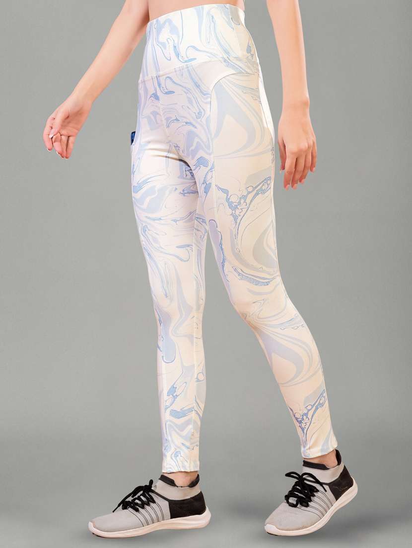 women printed mid rise yoga pants - 22450083 -  Standard Image - 3