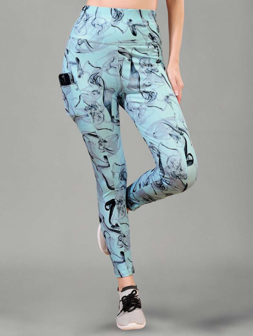 women printed mid rise yoga pants - 22450122 -  Standard Image - 3