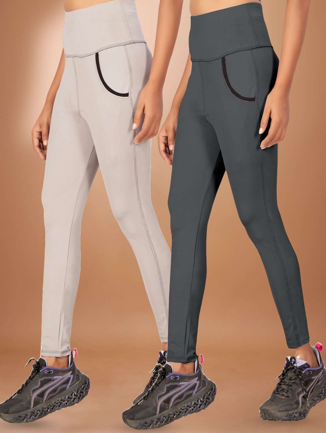 women multi colored polyester track pant