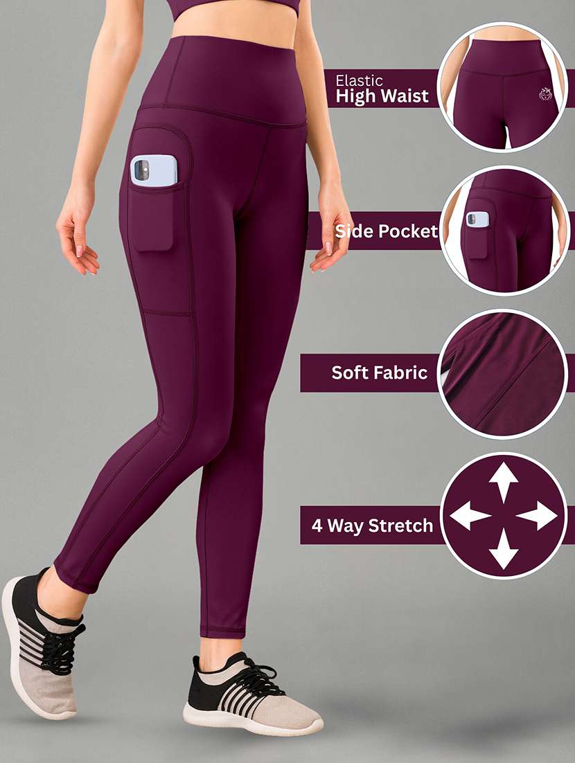 women purple polyester track pant - 22450155 -  Standard Image - 3