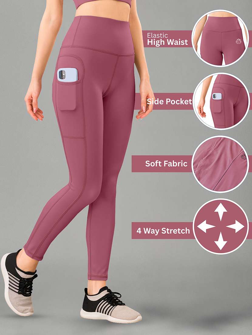 women pink polyester track pant - 22450163 -  Standard Image - 3