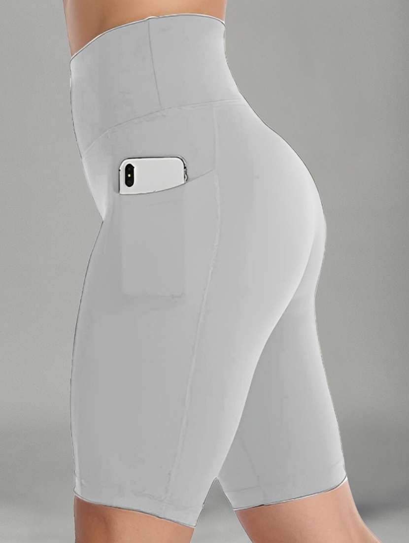women grey polyester sports shorts short - 22450216 -  Standard Image - 3