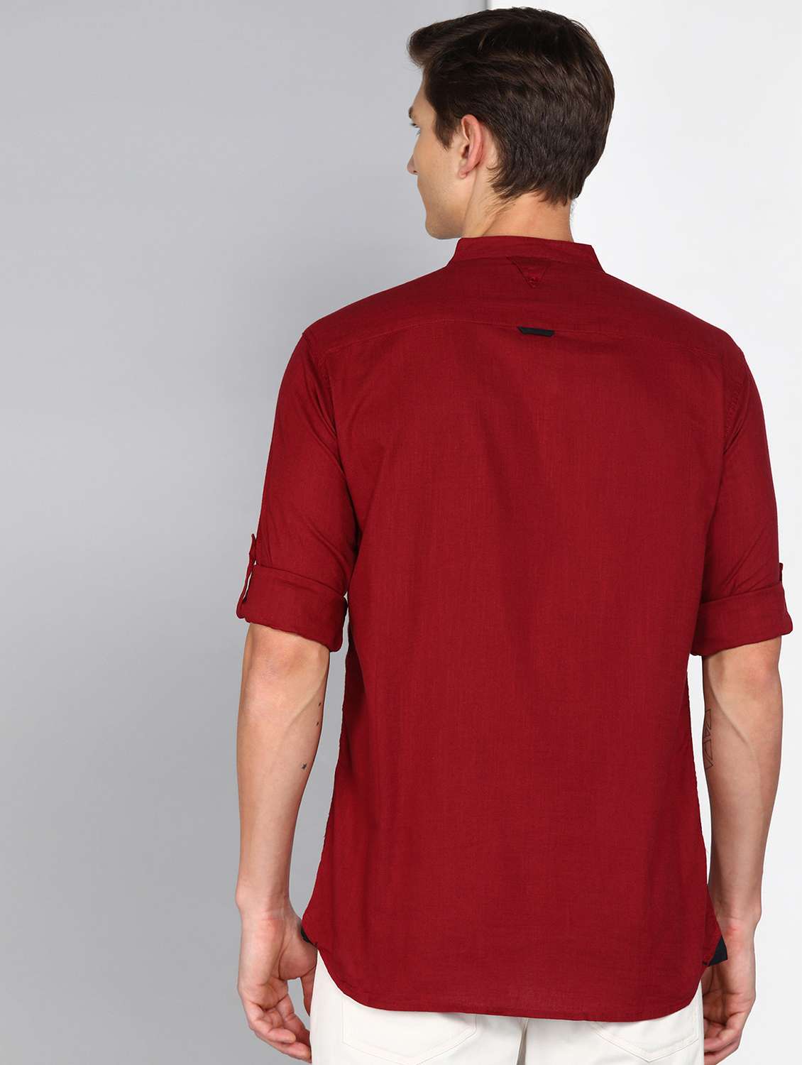 men solid long sleeve regular fit casual shirt - 22450333 -  Standard Image - 3