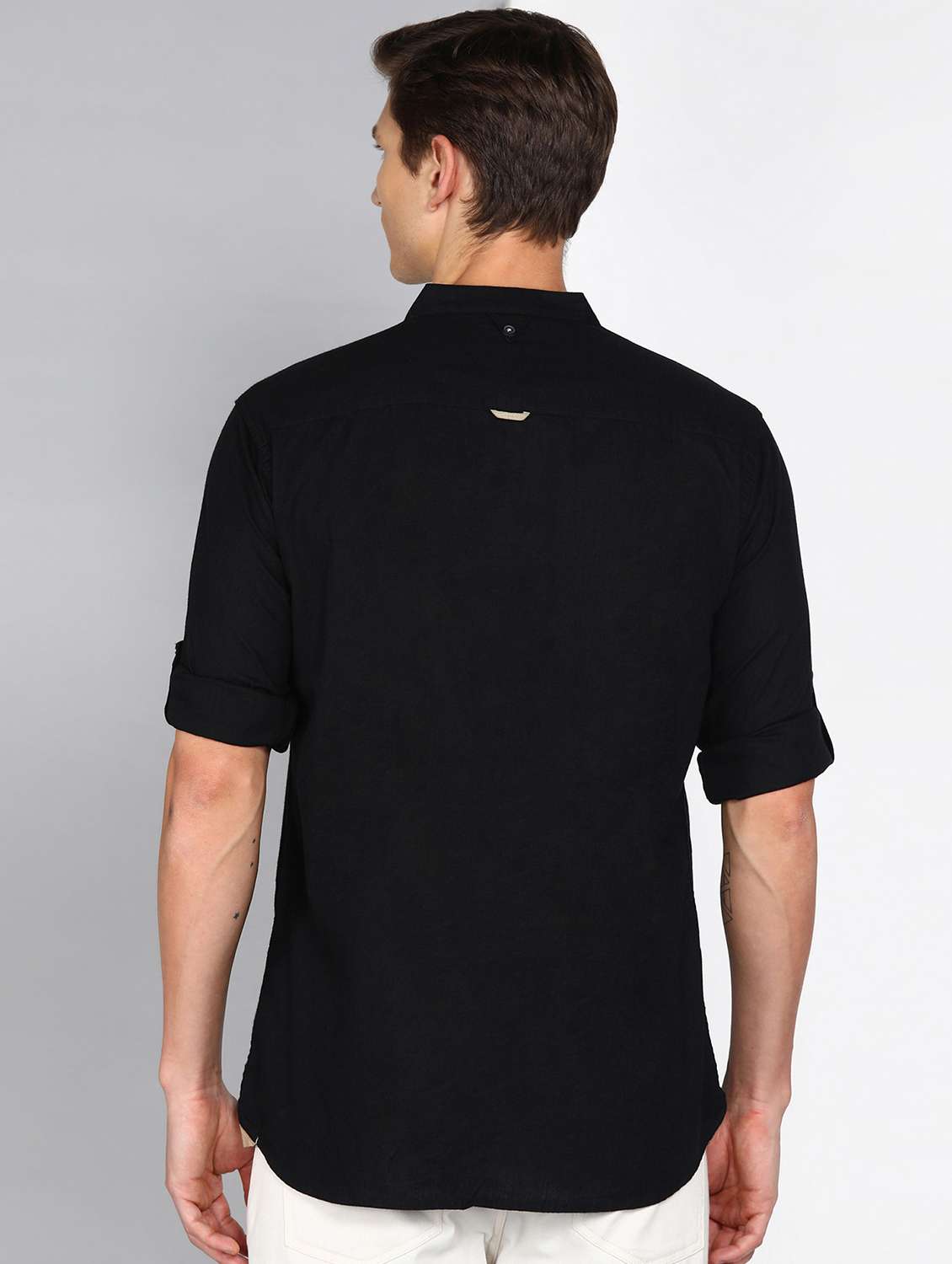 men solid long sleeve regular fit casual shirt - 22450337 -  Standard Image - 3