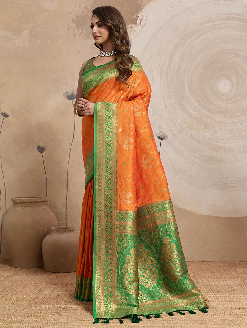 women self design banarasi saree with blouse - 22450340 -  Standard Image - 3