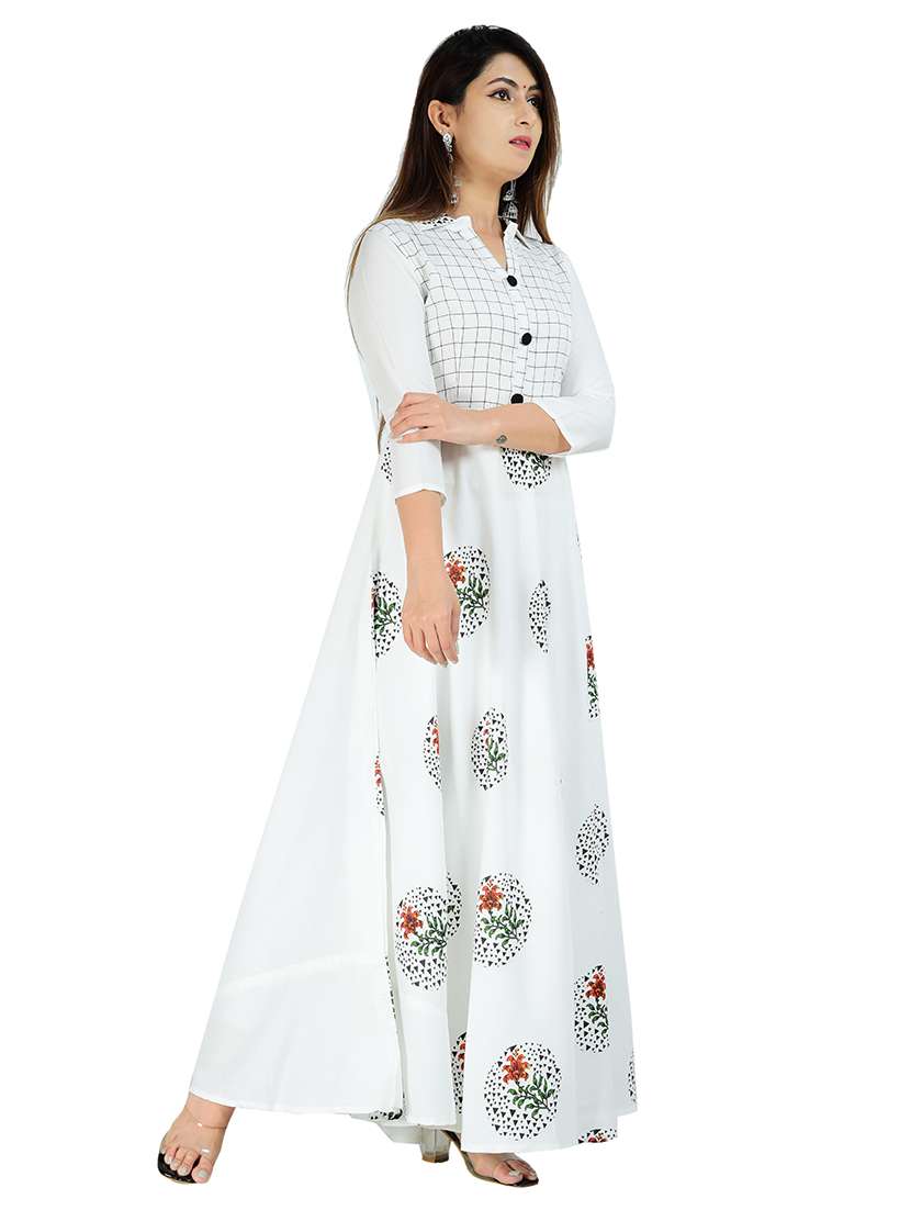women white rayon solid kurti - 22450398 -  Standard Image - 3