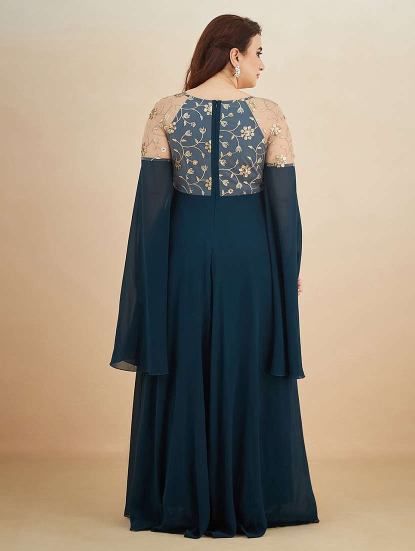 women embroidered sweetheart neck gown - 22450520 -  Standard Image - 3