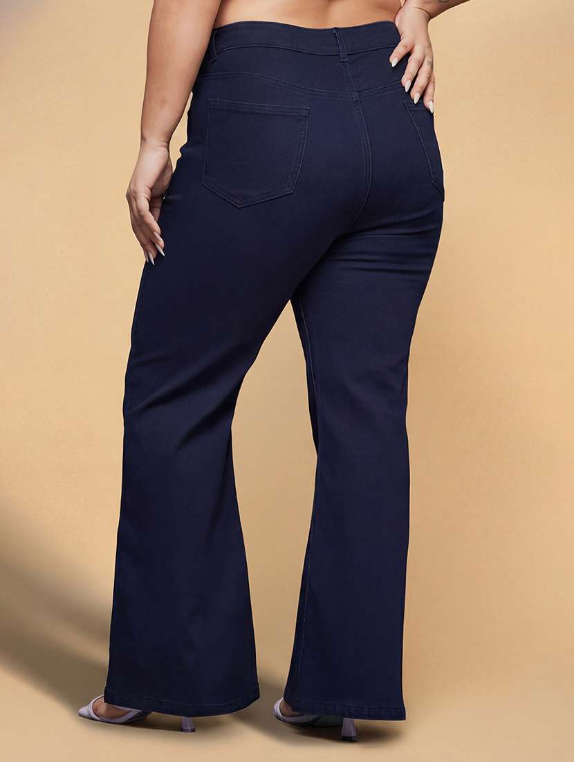 Women Solid High Rise Bootcut Jean - 22450536 -  Standard Image - 3