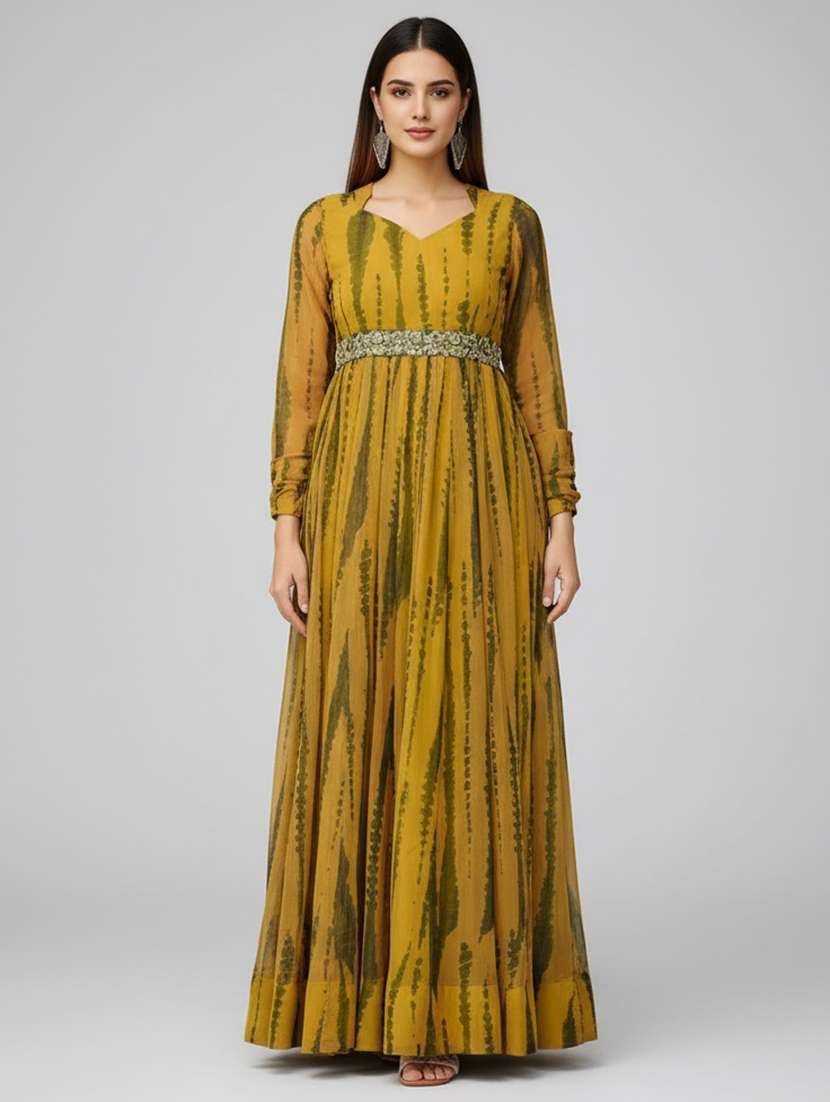 women printed crepe fit & flare dress