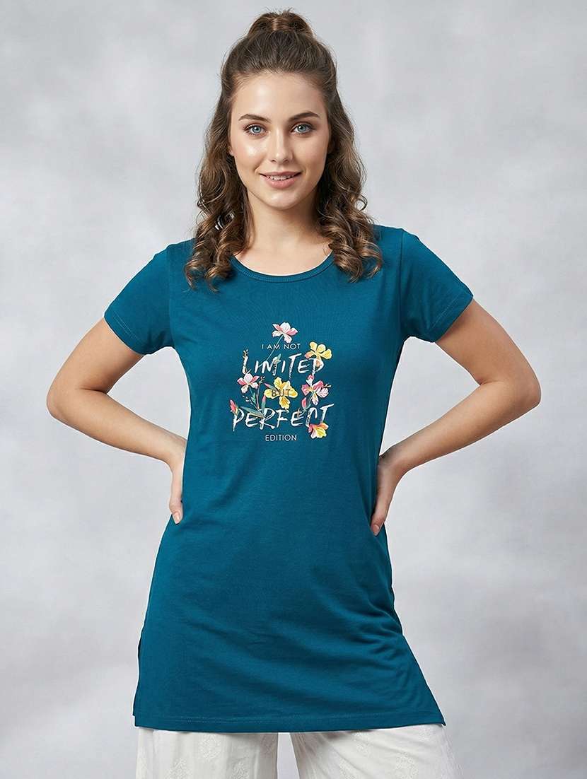 women printed short sleeve loungewear t-shirt