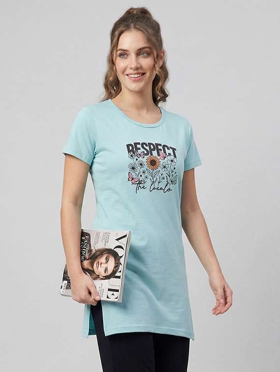 women printed short sleeve loungewear t-shirt