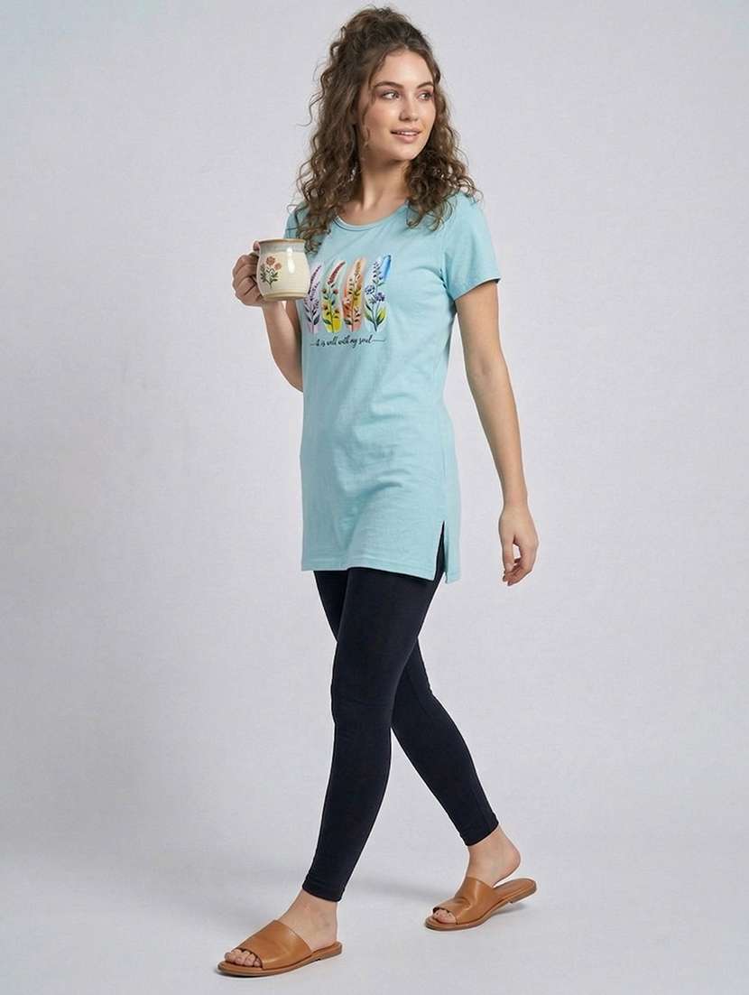 women printed short sleeve loungewear t-shirt - 22451008 -  Standard Image - 3