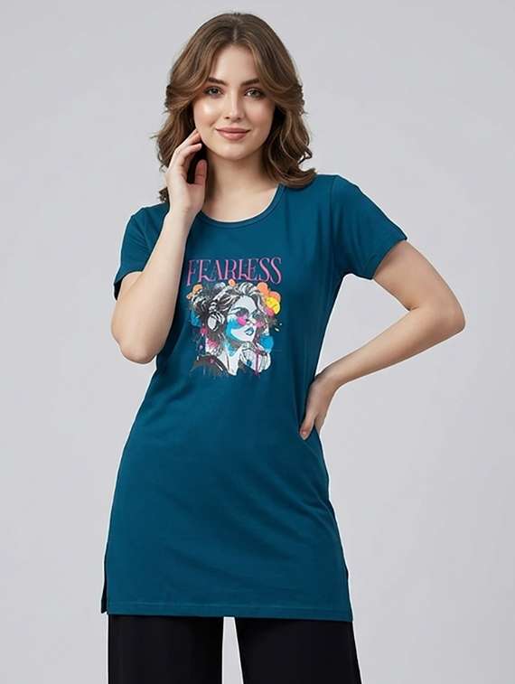 women printed short sleeve loungewear t-shirt