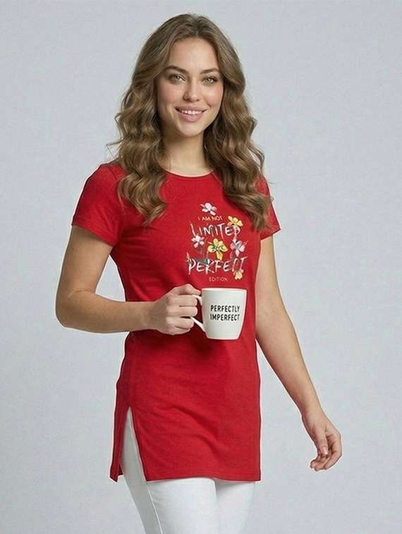 red cotton blend loungewear