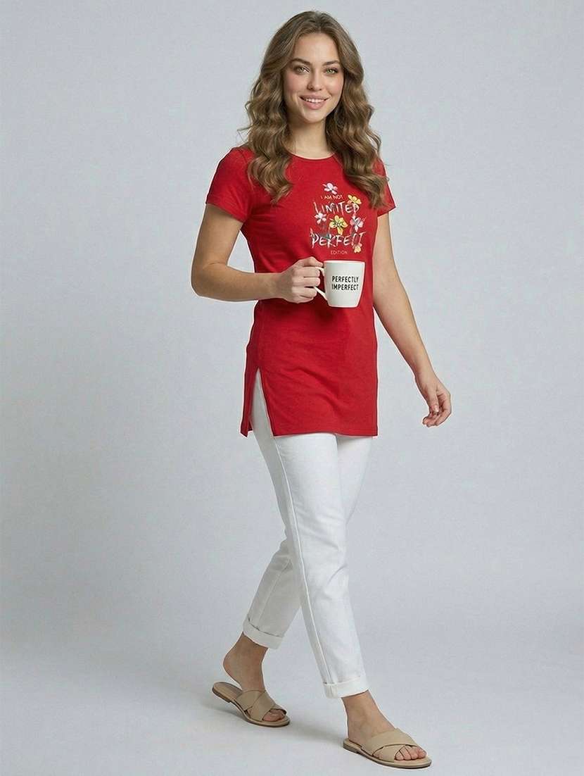 red cotton blend loungewear - 22451040 -  Standard Image - 3