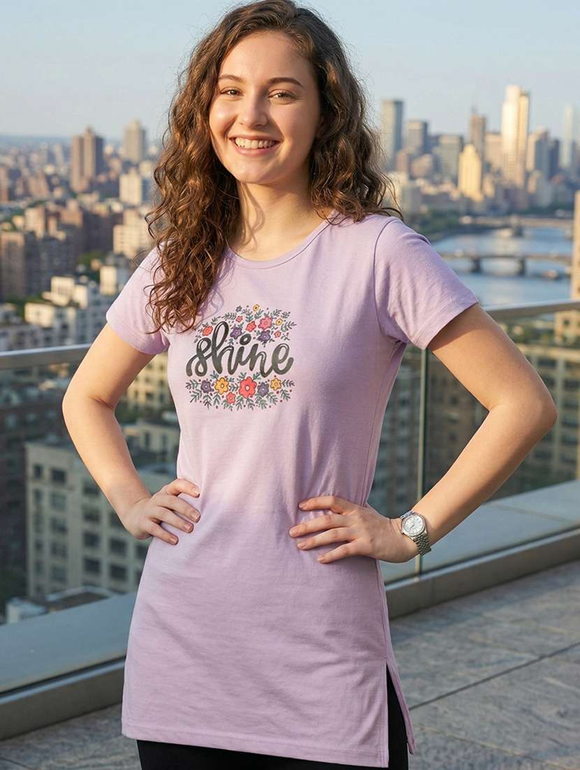 women printed short sleeve loungewear t-shirt