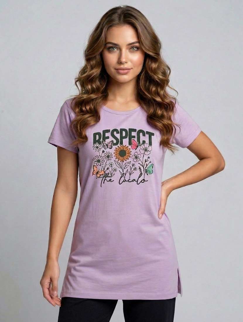 women printed short sleeve loungewear t-shirt