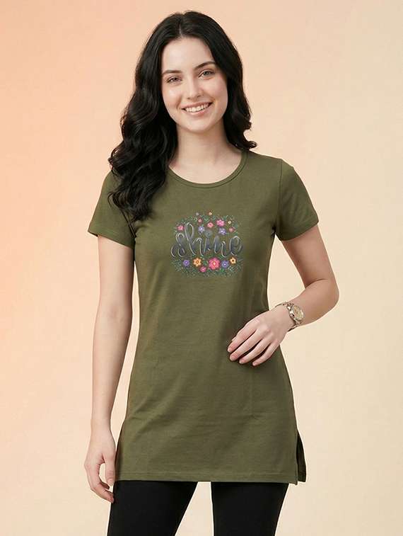 women printed short sleeve loungewear t-shirt