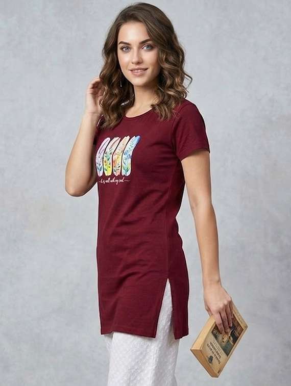 women printed short sleeve loungewear t-shirt