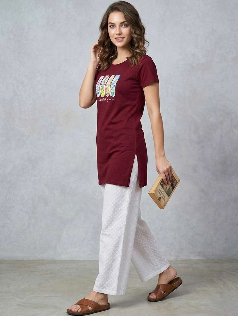 women printed short sleeve loungewear t-shirt - 22451200 -  Standard Image - 3