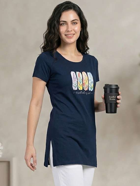 women printed short sleeve loungewear t-shirt