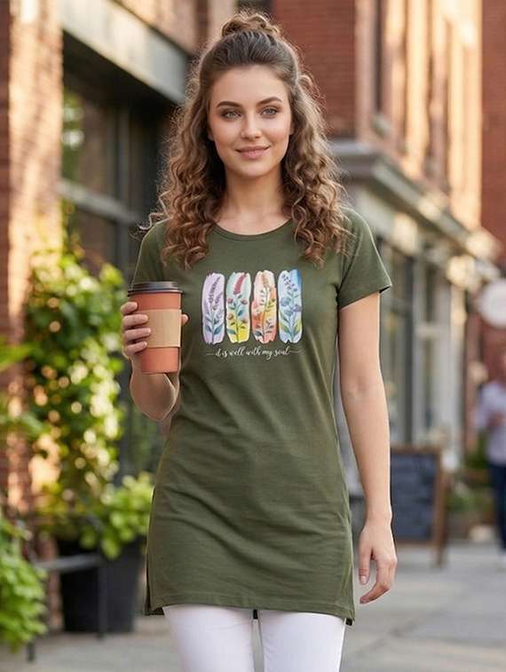 women printed short sleeve loungewear t-shirt