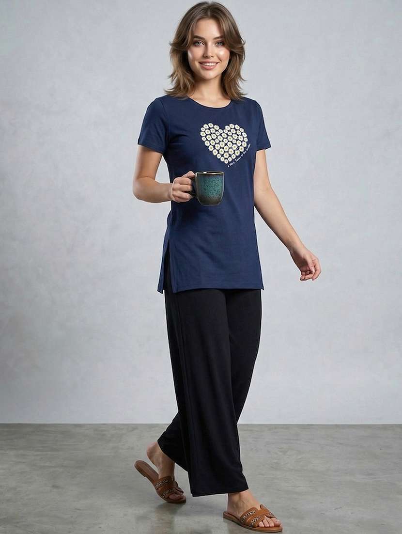 women printed short sleeve loungewear t-shirt - 22451217 -  Standard Image - 3