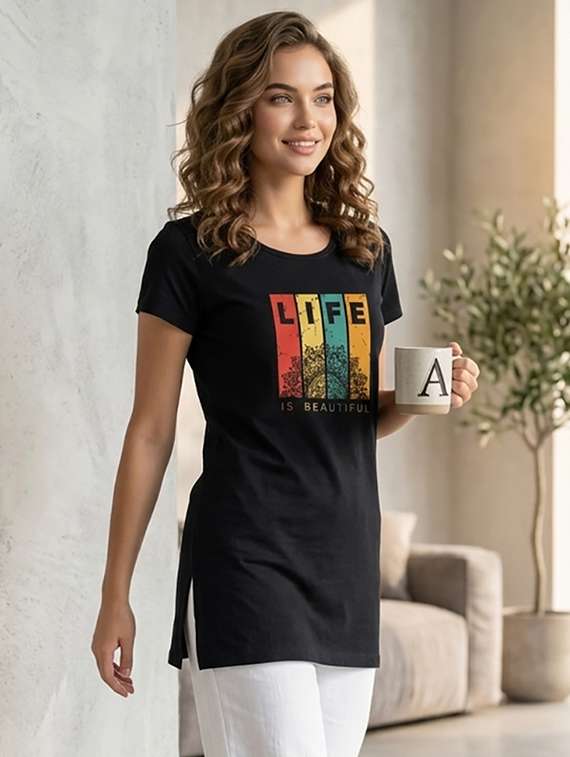 women printed short sleeve loungewear t-shirt
