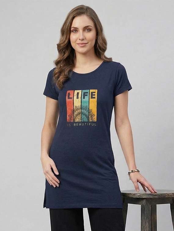 women printed short sleeve loungewear t-shirt