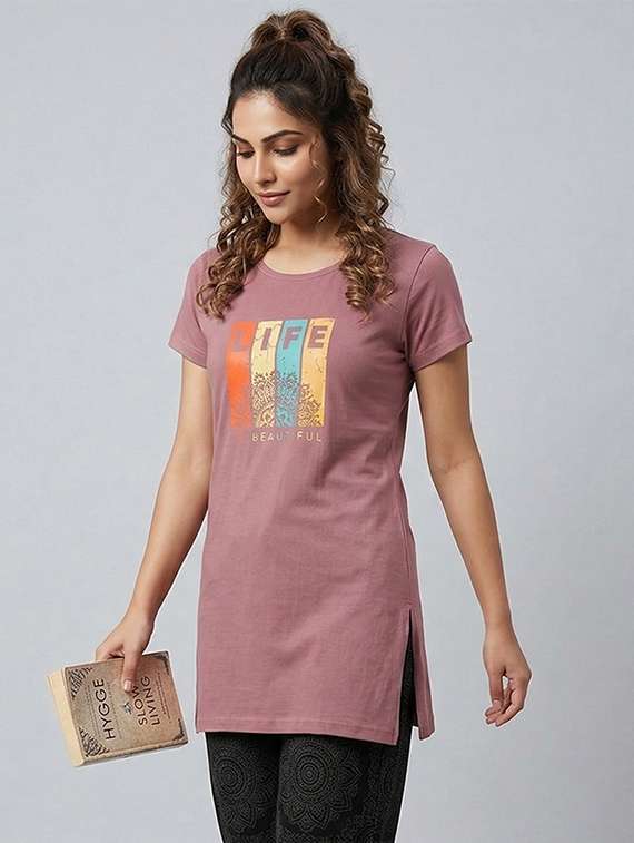 women printed short sleeve loungewear t-shirt