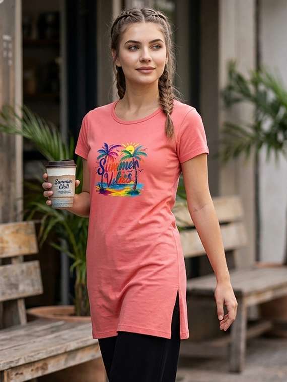 women printed short sleeve loungewear t-shirt