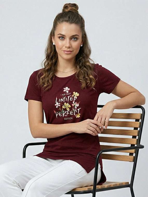women printed short sleeve loungewear t-shirt