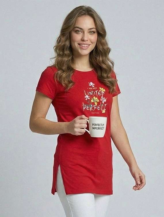 women printed short sleeve loungewear t-shirt