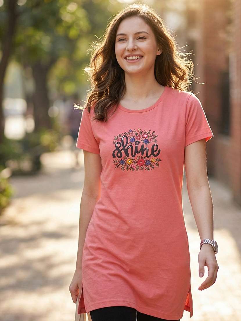women printed short sleeve loungewear t-shirt