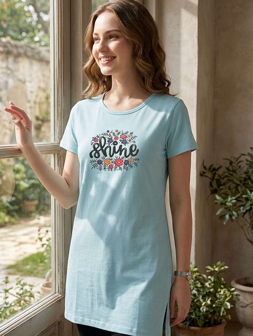 women printed short sleeve loungewear t-shirt