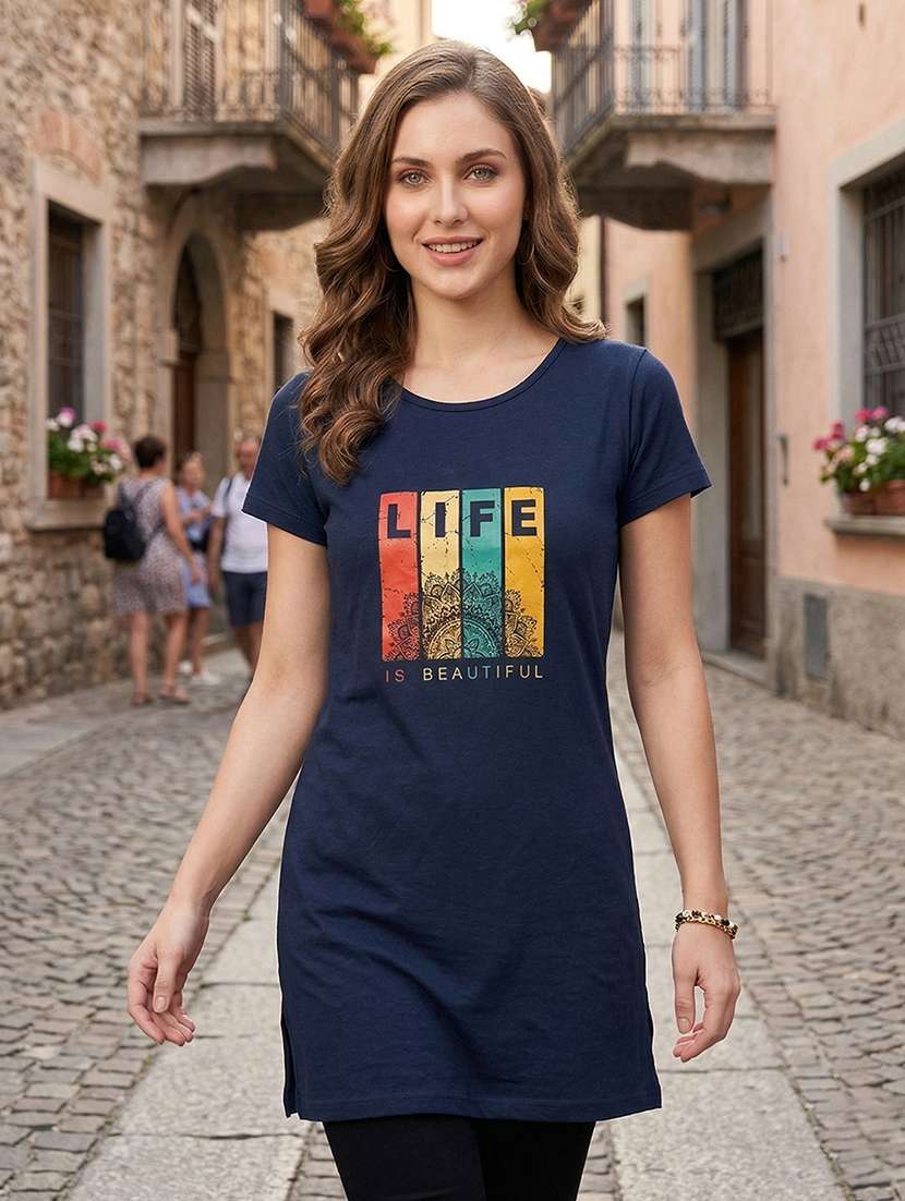 women printed short sleeve loungewear t-shirt