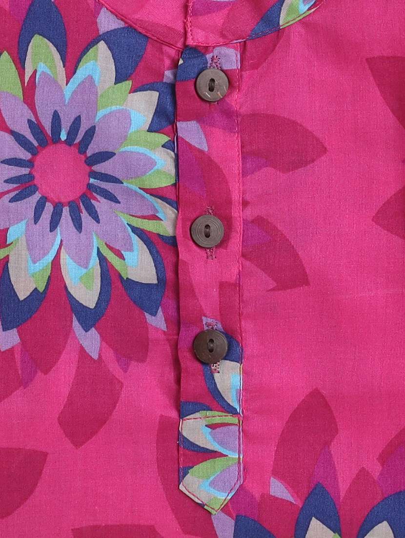 boys printed mandarin neck kurta pyjama set - 22451304 -  Standard Image - 3